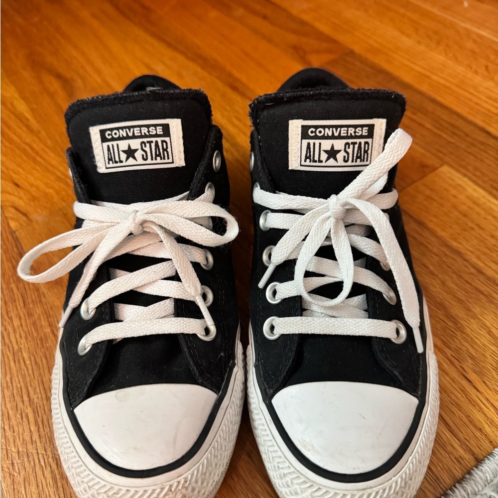 Converse Womens Black and White High-Top Sneakers